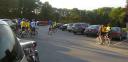 Parking lot start. Note the long shadows already manifesting themselves at the START of the ride.
