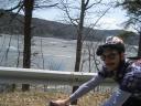 John and a still icey Sacandaga Lake in the background